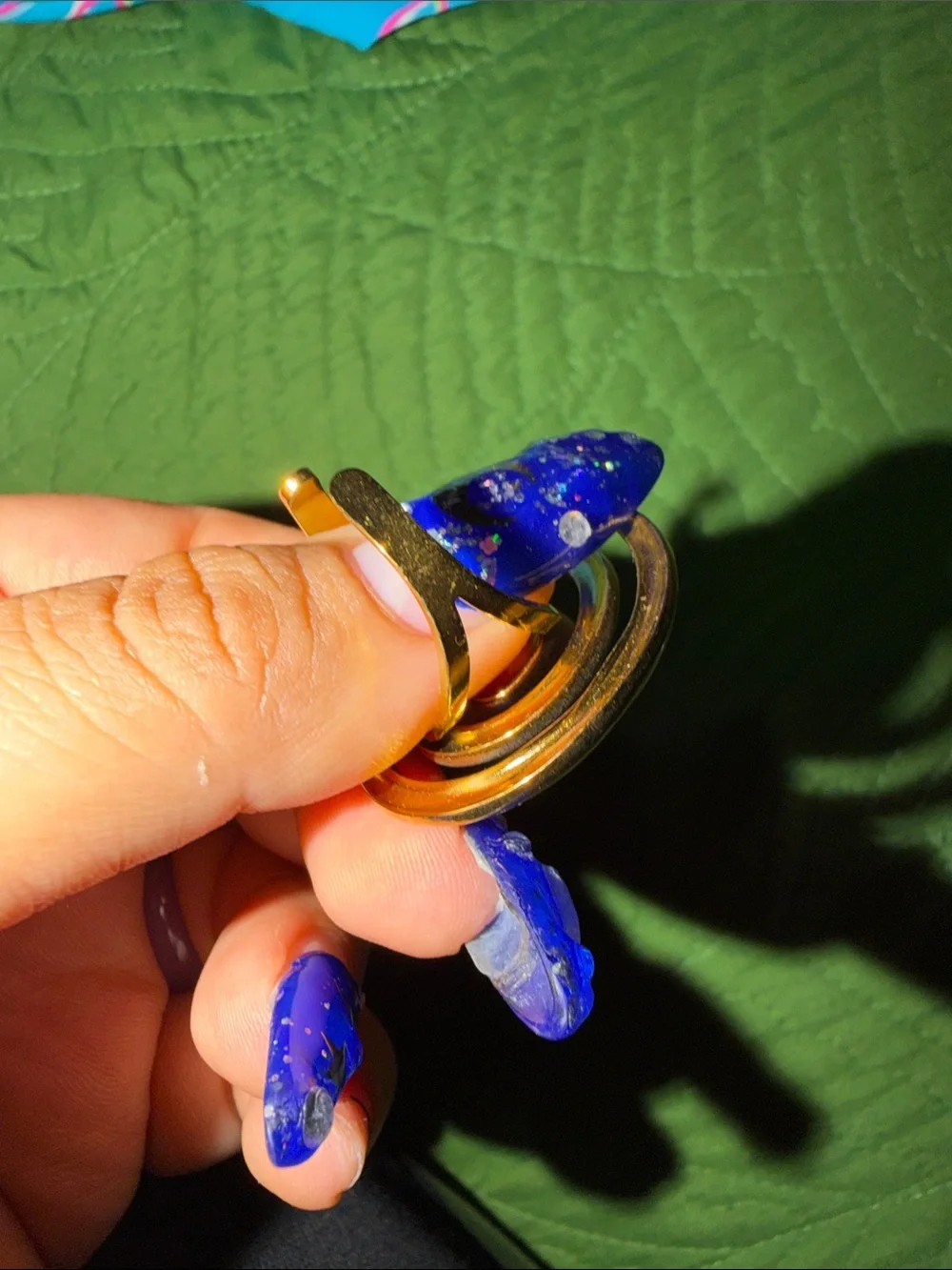 Gold Spiral Statement Ring with adjustable back
